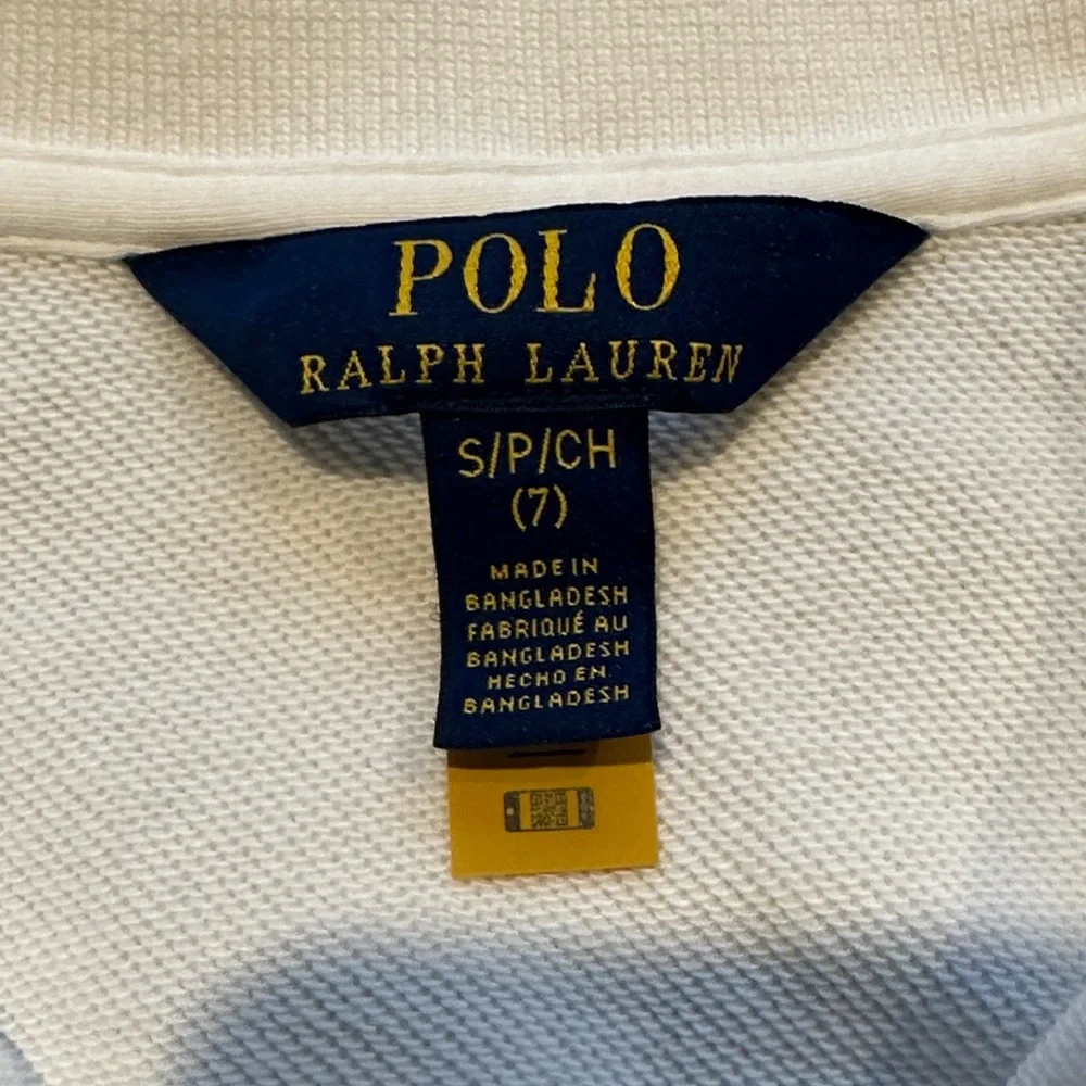 Kids! NWOT Ralph Lauren WHITE Sweatshirt with Pink Logo